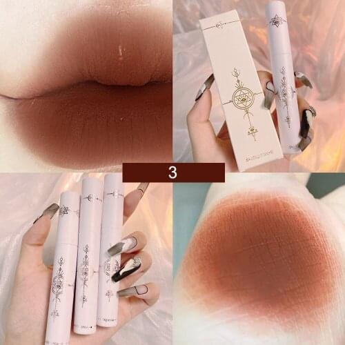 Hot 1 Pcs Velvety Matte Lipstick Long Lasting Nonstick Cup Not Fade Makeup Cosmetics For Girl Women