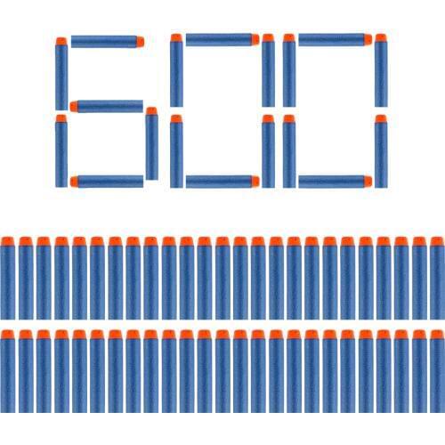 600PCS For Nerf Bullets Soft Hollow Hole Head 7.2cm Refill Darts Toy Gun Bullets for Nerf Series Blasters Xmas Kid Children Gift