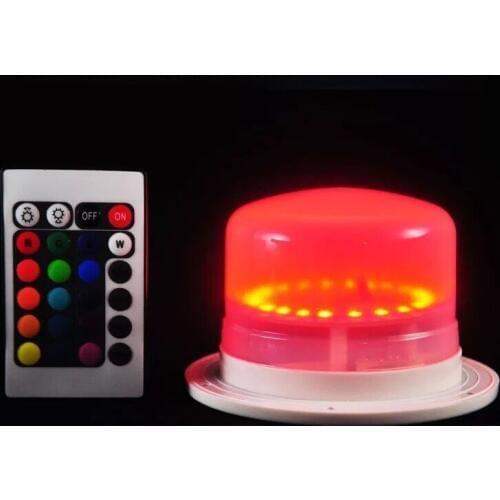 Square 24key Remote control Rechargeable RGB waterproof 18pcs LED module Furniture Mood Light Base Under table Decor-Multicolor