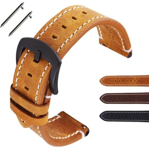 Watch Accessories Cow Leather Strap Watch Bracelet Brown Vintage Watch band 18mm 20mm 22mm Watchband For Fossil Watch