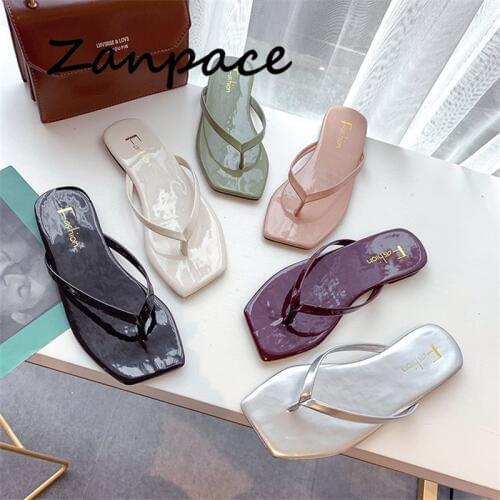 ZANPACE Summer Womens Flip Flops Ladies Flats Shoes 2019 New Women Candy Color Platform Slides Home Outdoor Beach Slippers