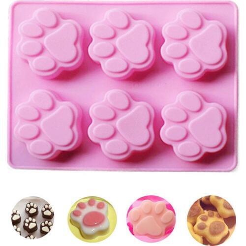 6 Cavities Cat Feet Handmade Soap Mold Silicone Mold DIY Baking Mold