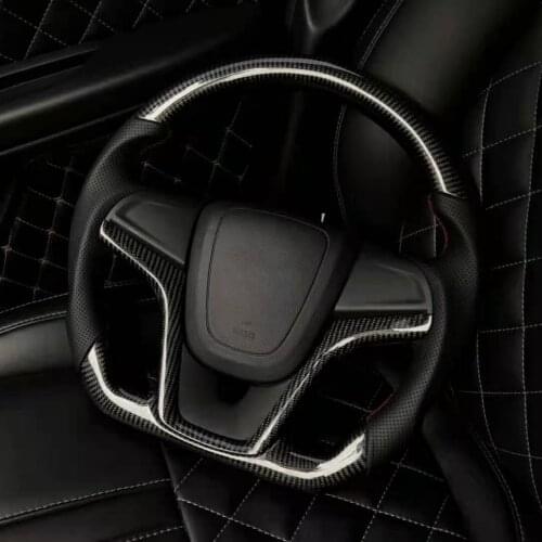 Cuatomized D-Shape Carbon Fiber Sports Steering Wheel Alcantara Leather compatible for Chevrolet Malibu 2016-2020