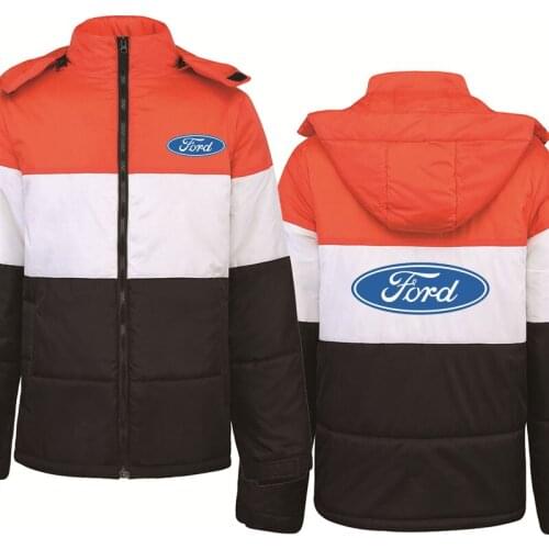 2021NEW Men Hoody Winter Ford Car Logo Sweatshirt Jacket Fashion Autumn Fleece Cotton Zipper Hoodies Plus velvet thickening
