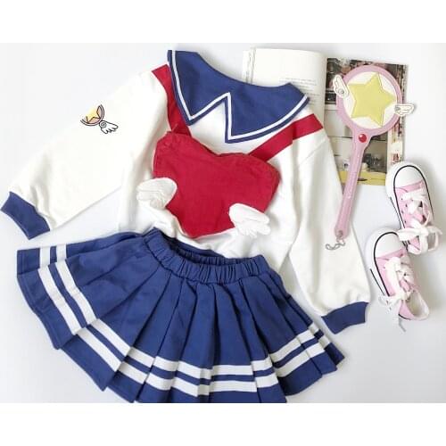 Tonytaobaby New Autumn Winter Clothes for Girls Childrens Wear Cartoon Love Backpack Suit Toddler Girl Clothes