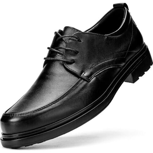 Derby Shoes For Men Dress Shoes Genuine Leather Black Wedding Shoes Business Casual High Quality Breathable 2020 Plus Size 38-48