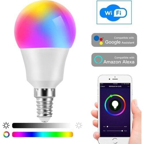 Light Bulb Home Smart VV6S Alexa Voice Control Colorful Color Changing Mobile Phone WIFI Connection Smart Light Bulb 6W/E14