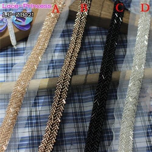 1 yard 1.3CM white black fabric drill clothing accessories collar flower DIY handmade beading Braid lace trim fabric ZB021