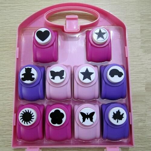 10pcs 25mm DIY Paper Printing Card Cutter Scrapbook Ferramenta Shaper Embossing Device Hole Punch Scrapbooking Craft Puncher set
