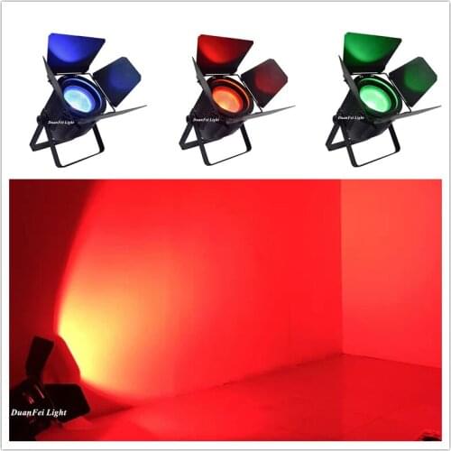 12pieces LED RGBW Par COB 200W With Barn Doors High Power Aluminium Case Stage Lighting With 200W COB RGBWA+UV 6in1