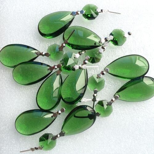 20PCS/lot, 75CMM Green Garland Strands Crystal Cake accessories, Crystal Wedding Party Decoration, Glass chandelier pendants