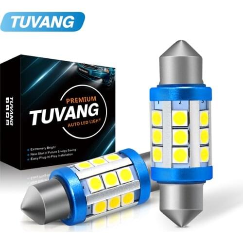 2x Car Festoon C5W C10W 3030 LED SMD Bulb 31mm 36mm 39mm 41mm CANBUS 12V Warm White Car LED Lamp Interior Dome Map Reading Light