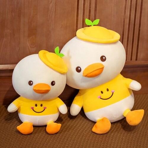 35/45cm Smile Duck Plush Toys Lovely Animal Duck Turn to Flower Frog Pillow Stuffed Soft Baby Dolls Cartoon Birthday Gift