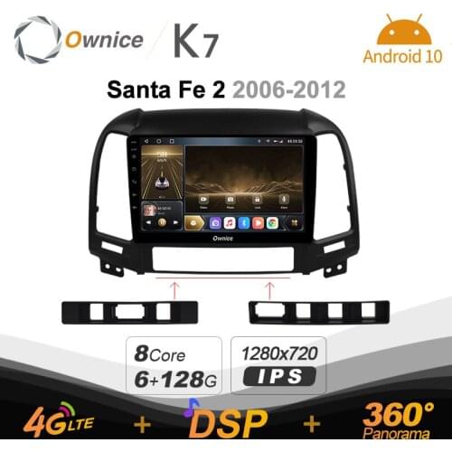 Ownice K7 Android 10.0 Car Radio Stereo for Hyundai Santa Fe 2 2006 - 2012 4G LTE 360 2din Auto Audio System 6G+128G SPDIF