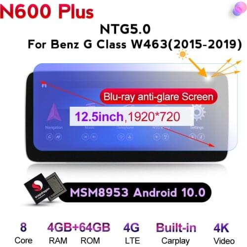 4GLTE ANDROID 10 4+64G Car Radio Multimedia Player for Mercedes Benz G Class W461 W463 216 2017 2018 2019 GPS Navi Carplay+Auto
