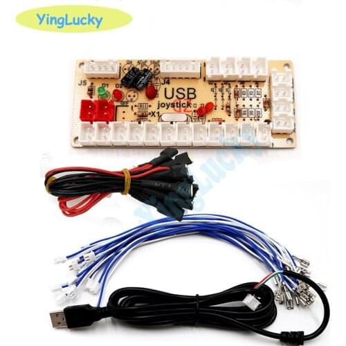 Free Shipping Zero Delay Arcade DIY KIT PC LED USB ENCODER JOYSTICK for 4way and 8way ZIPPY JOYSTICK & 4.8mm Arcade BUTTON