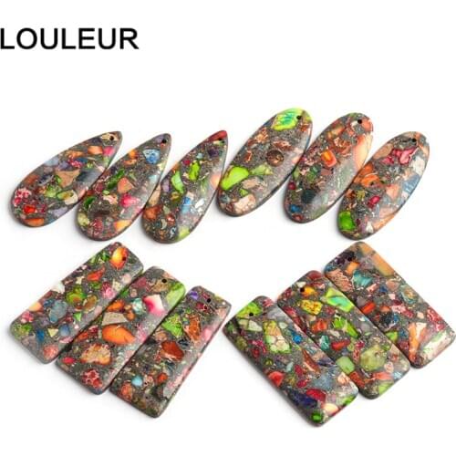 50x20mm Natural Imperial Stone Women Necklace Pendants For Jewelry Making DIY Natural Stone Beads Women Gift Making Wholesale