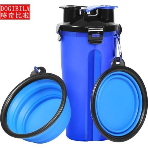 Dog Water Bottle Dog Bowls for Traveling Pet Food 2-in-1 with Container Collapsible Dog Bowls Outdoor Dog Water Bowls Walking