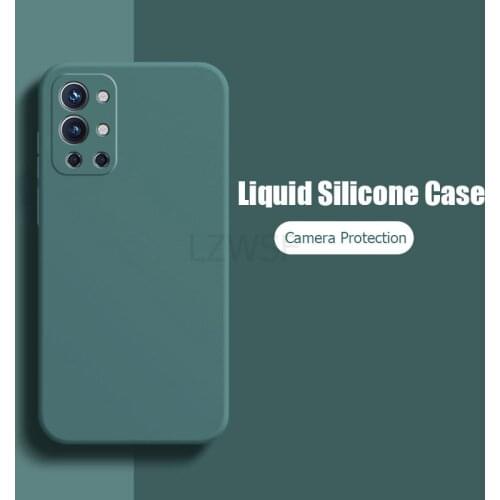 For OnePlus 9R Case Square Liquid Silicone Matte Soft Camera Protection Cover For OnePlus 9 Pro One Plus 9R 9 Pro Phone Case