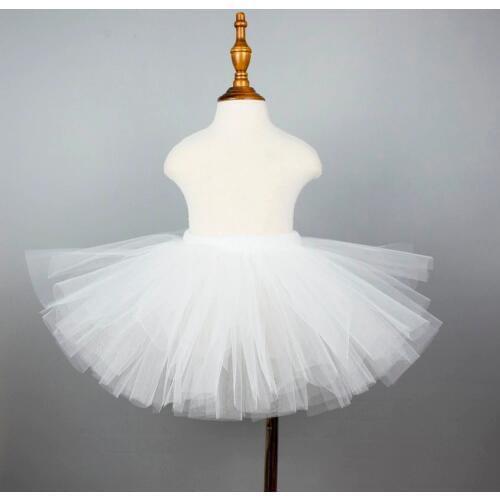Pure White Fluffy Tutu Skirt for Girls Baby Birthday Wedding Party Tulle TUTUS Kids Dance Ballet Pettiskirt Christmas Tutu 0-12Y