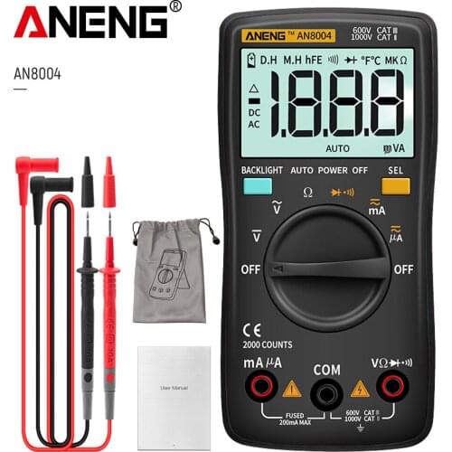 ANENG AN8004 multimetro Digital Multimeter Profesional Transistor Capacitor Tester esrlcr multi meter analog multimeter true rm
