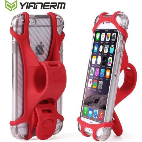 Yianerm Bike Phone Holder Silicone Elastic Band Handlebar Bicycle Motorcycle Mount For iPhone,Samsung,Xiaomi,4-5.5 Inch'' Stand