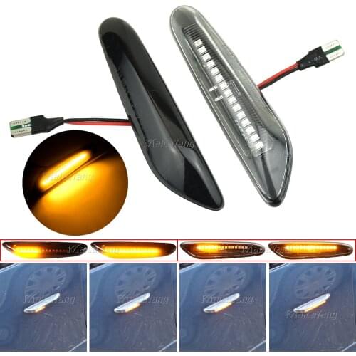 Dynamic Flowing LED Turn Signal Side Marker Light Blinker Lamp For BMW E90 E91 E92 E93 E60 E87 E82 E46