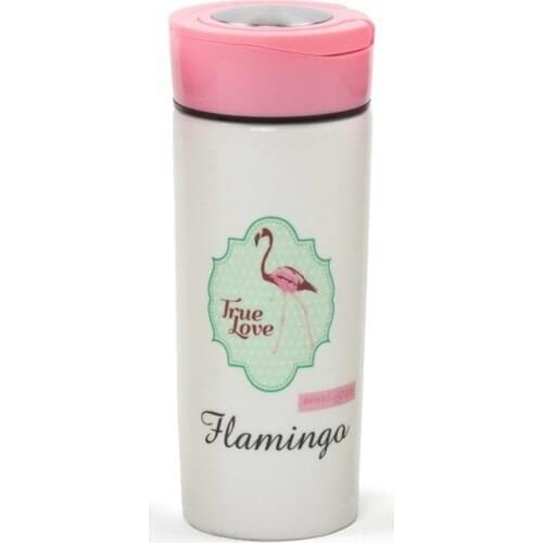 Gift Color Flamingo Themed Lid Porcelain Drinking Flask