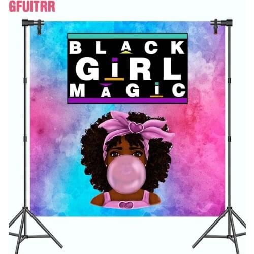 GFUITRR Black Girl Magic Art Photography Backgrounds Girls Birthday Photo Backdrops Colourful Watercolor Painting Decorations