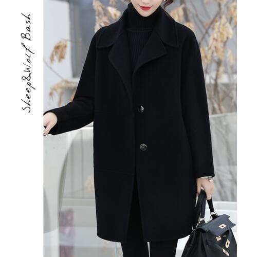 KMETRAM 100% Wool Coat Female Jacket Autumn Winter Jacket Women Fashion Woolen Coat Women Korean Long Jackets Abrigo Mujer MY
