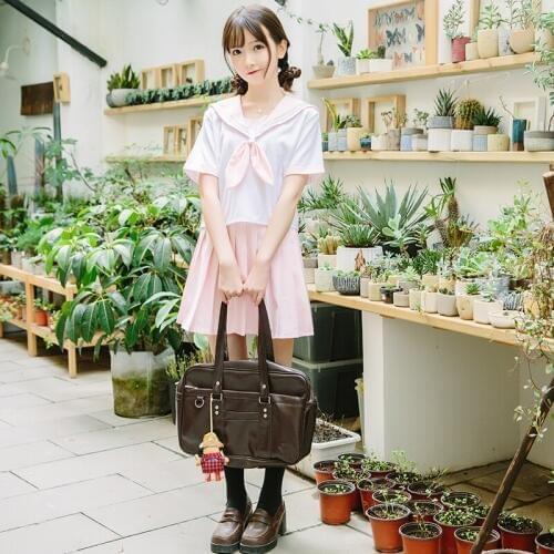 Korean School Uniform Girls Jk Navy Sailor Suit For Women Japanese School Uniform Cotton White shirt+skirt