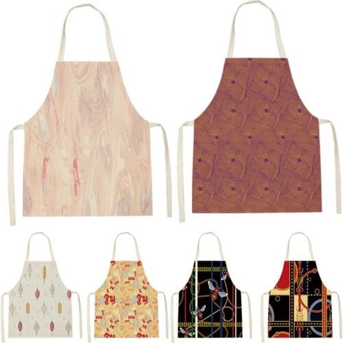 Geometric Print Bee Flower Kitchen Apron Bib Household Cleaning Dirt Resistant And Easy To Clean Pinafore Kitchen Apron Delantal