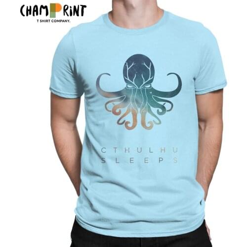 Crazy Deadmau5 Cthulhu Sleeps T-Shirts Men Crew Neck Pure Cotton T Shirts Short Sleeve Tees Party Clothing