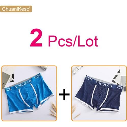 2 Pcs/Lot Mens Underwear Honeycomb Mesh Cool And Comfortable Summer Breathable Boxer Pants Double Crotch Sports Shorts