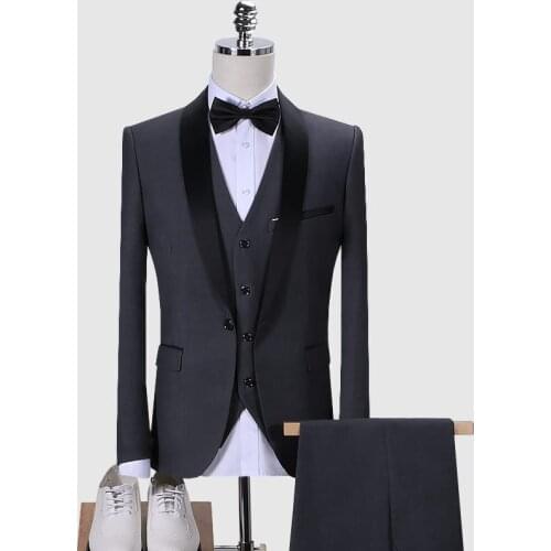 2021 Mens Suit Set Green Collar Slim Dress Host Performance Suit Three Pieces