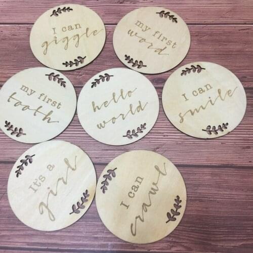 Set of 14pcs new arrivals wooden signs with sayings baby announcement milestone