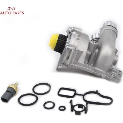 1.8/2.0T Mechanical Water Pump With Belt Pulley Temperature Sensor For Audi A4 A5 Q5 TT VW Jetta Golf Passat CC Eos Tiguan Skoda