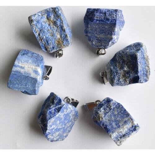 2020 New fashion good quality natural lapis lazuli Irregular pendants for jewelry Accessories making 6pcs/lot Wholesale free