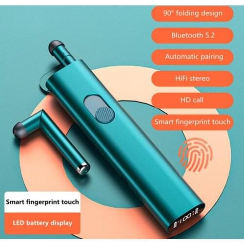 TWS Bluetooth Earphones Wireless Headphone HIFI Stereo Portable Earphone with Microphone Sport Earbuds Headset Folding U0S2