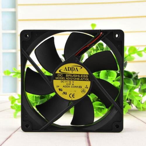 New original 12025 12V 0.37A 2-wire chassis fan AD1212HB-A71GL