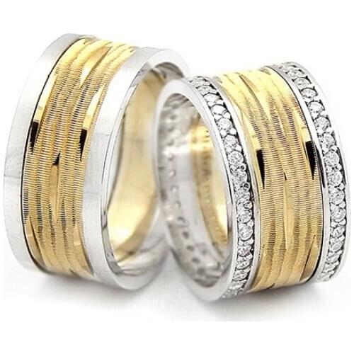 Couple Wedding Ring Sterling Silver 925 Woman And Man Luxury Jewelry Bands Engagement Anniversary Anatolian Civilization Models