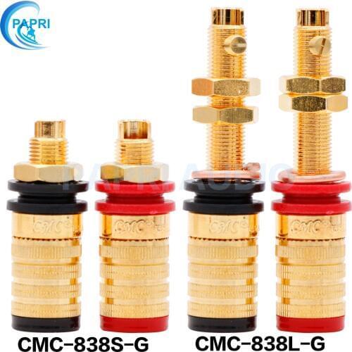 PAPRI CMC-838S-G 838L-G Amplifier Output Long Terminal Sockets Gold Plated Binding Posts For CD Player Speaker tube amplifier