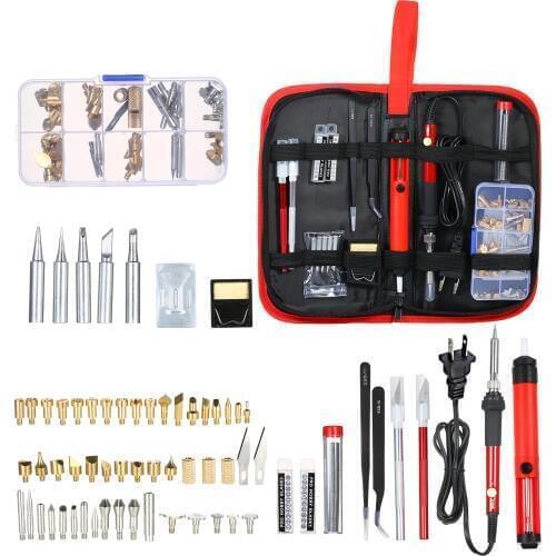 Adjustable Temperature Soldering Iron Kit 110V 60W Pyrography Wood Burning Kit DIY Woodburning Pen Embossing Carving Soldering