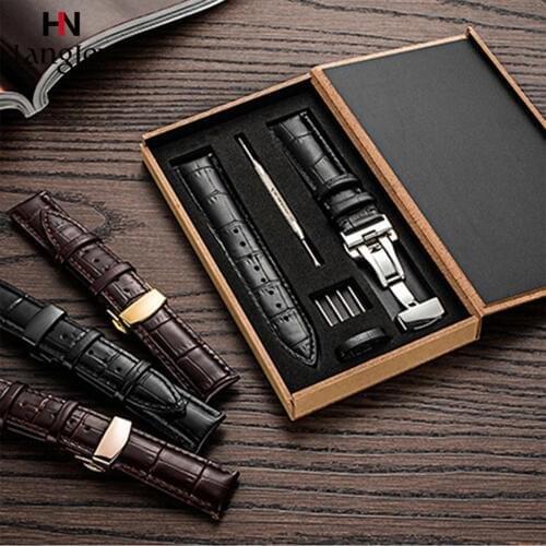 Crocodile Cowhide Genuine Leather Watchband With Box 16mm/18mm/20mm/22mm Straps Wristwatch Bands Durable Watches Accessories #c