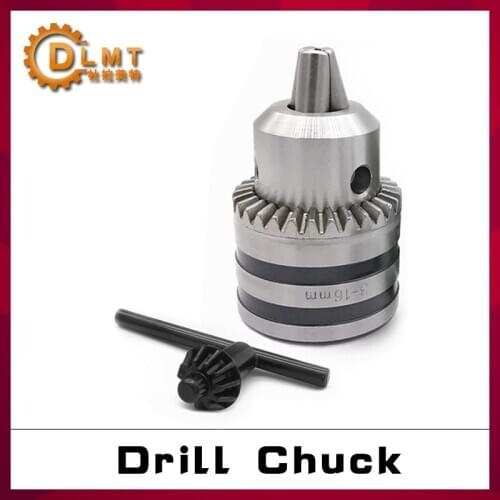 1pc B10 B12 B16 B18 Drill Chuck 0.6-6 1.5-10 1.5-13 1-13 3-16mm light Iron shell drill chuck Lathe accessories with chuck key