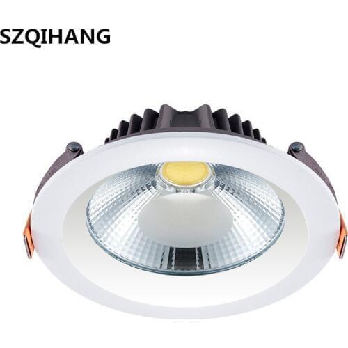 Ultra Bright Round White Shell LED Downlight 10W 15W 20W 30W Aluminum AC85-265V LED Down Light Ceiling Recessed Spot Light