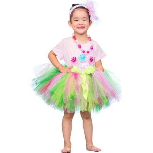 Girls Tutu Skirts For Kids Fluffy Patchwork Mix 5 Colors Princess Kids Girls Skirt Birthday Party Tulle Skirt 4 Designs