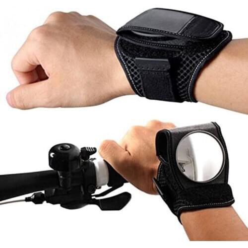 1Pcs Bike Rearview Mirror Bicycle Wrist Mirror Bicycle Cycling Rear View Mirror Safety Reflector Bike Accessories Black Dropship