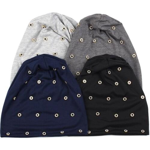 Charm Wood Women Fashion Beanie Hat Solid Color Skullies Caps For Adults Female Lady Beanies With Rhinestone Accessory Hats