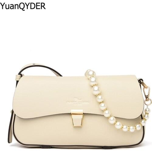 Fashion Beaded Shoulder Strap Design Ladies Shoulder Bag High Quality PU Leather Women Messenger Bags Fashion Womens Wallet Sac